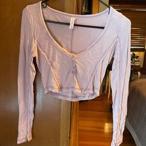 Urban Outfitters Out From Under light lavender ribbed crop top